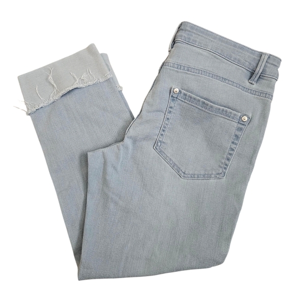 J. Jill Denim - J. Jill Womens Cropped Authentic Fit Denim Jeans Fringe Cuffs Size 6